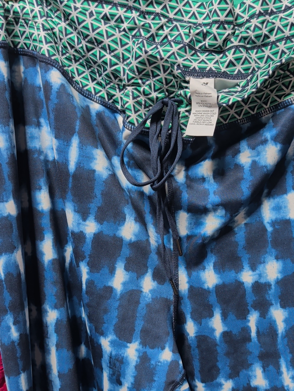 JoyLab Blue and Navy Patterned Women's Leggings with Drawstring